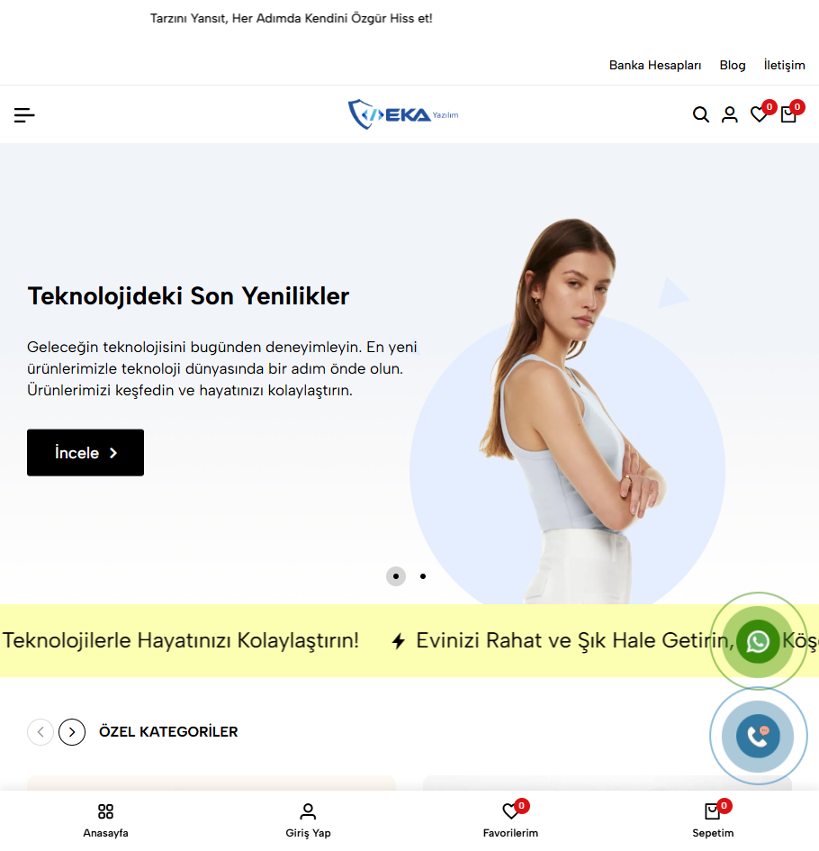 Eka Butik V2 E-ticaret Yazılımı & Sanal Pos & Sms & Fatura Entegrasyonlu & Bayilik Modüllü